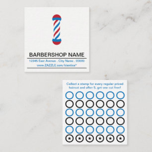 Friseursalonpfosten-Briefmarkenkarte Treuekarte