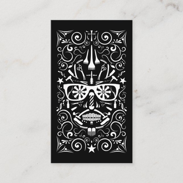 Friseursalonpunkschädel-Lochkarte Treuekarte (Vorderseite)