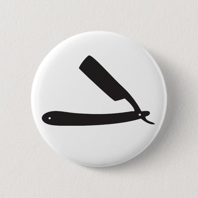 Friseursalonrasiermesser Button (Vorderseite)