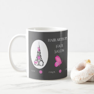 Friseursalons-Boutique-Geschäfts-Branding-Schere Kaffeetasse