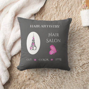 Friseursalons-Boutique-Geschäfts-Branding-Schere Kissen