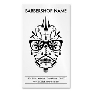 Friseursalonzuckerschädel Magnetische Visitenkarte