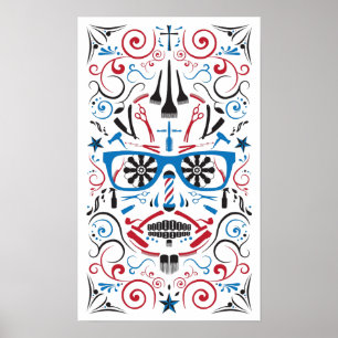 Friseursalonzuckerschädel Poster