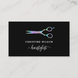 Friseurschere auf schwarz visitenkarte