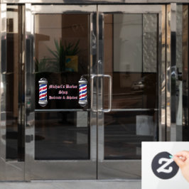 Friseurshop-Stangen Promo 2 anpassen Fensteraufkleber