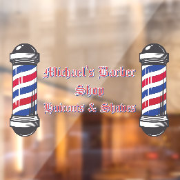 Friseurshop-Stangen Promo 2 anpassen Fensteraufkleber