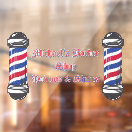 Friseurshop-Stangen Promo 2 anpassen Fensteraufkleber