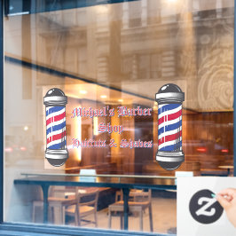 Friseurshop-Stangen Promo 2 anpassen Fensteraufkleber