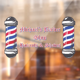 Friseurshop-Stangen Promo 2 anpassen Fensteraufkleber