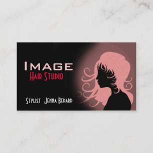 Friseurstudio Visitenkarte Rot Pink Schwarz