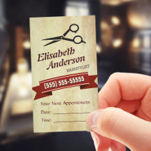 Friseurstylist - Creative Retro Terminkarte
