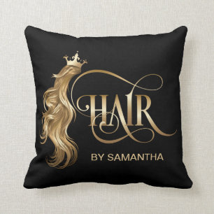 Friseurstylist, moderne Goldtypografie Kissen