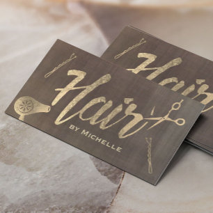 Friseurstylist Vintag Goldtypografie Schönheitssal Visitenkarte