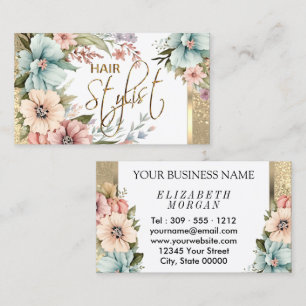 Friseurstylistin im Hübschen Leben und Glitzer Visitenkarte