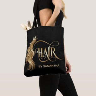 Friseurstylistin, moderne Goldtypografie