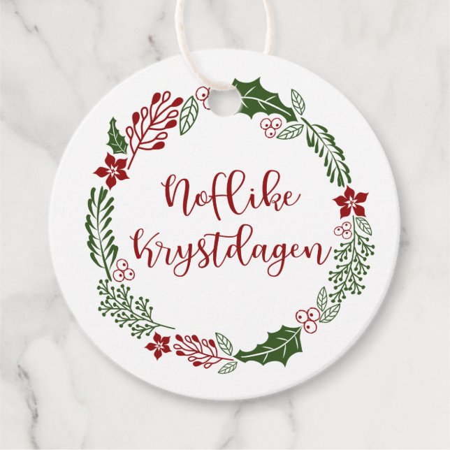 Frisian MerChristmas Noflike Krystdagen, Custom Geschenkanhänger (Vorderseite)