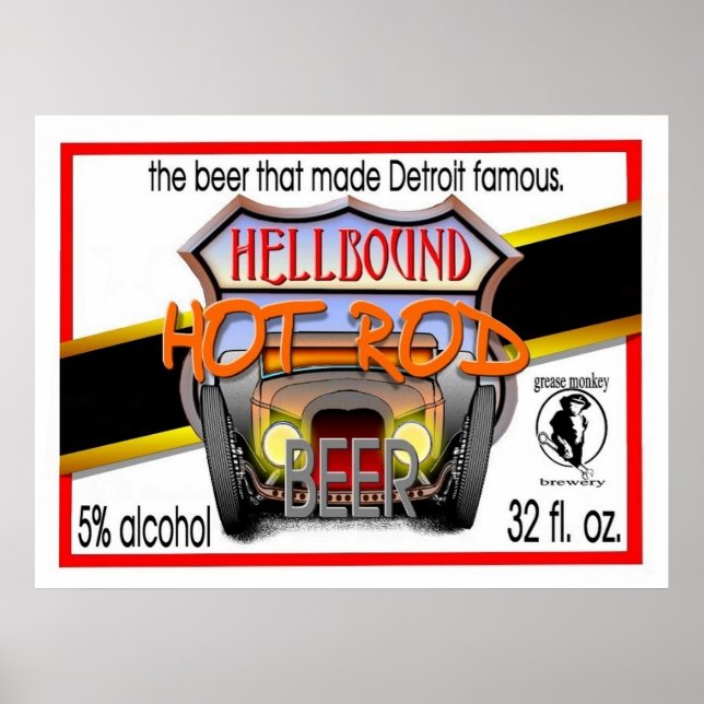 frisierte Auto-Bierposter Poster (Vorne)