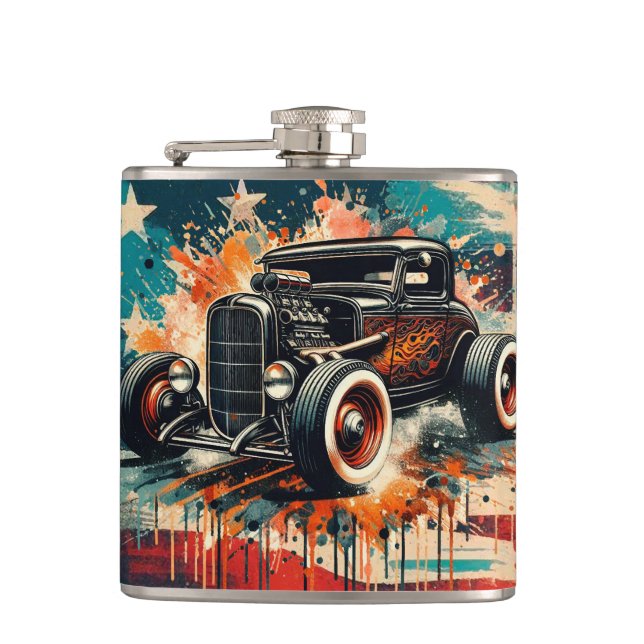 Frisierte Auto Flachmann (Vorderseite)