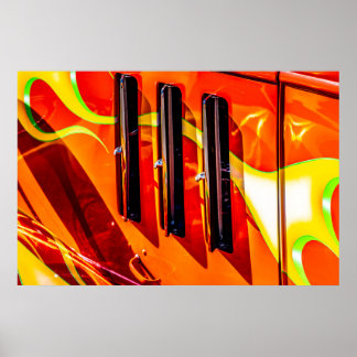 Frisierte Auto Flames Poster