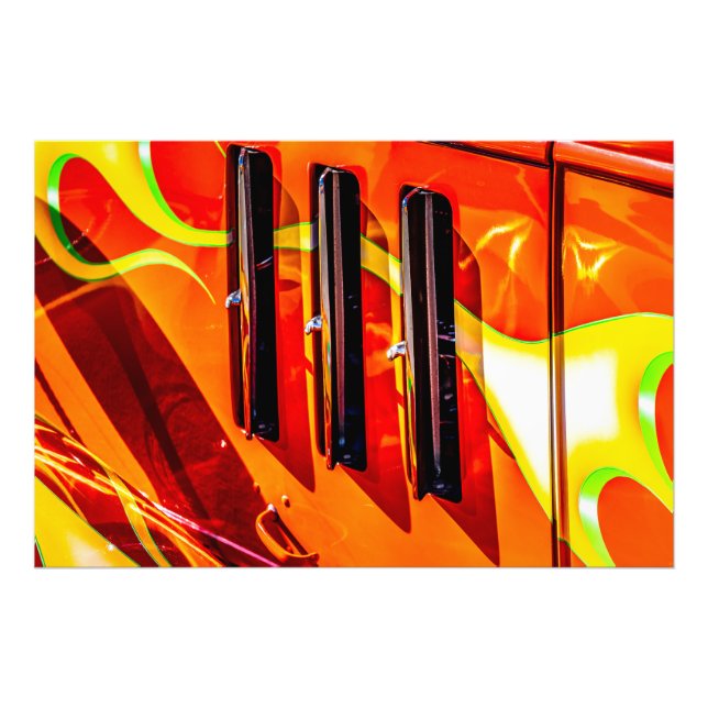 Frisierte Auto Flamest Fotodruck (Vorne)