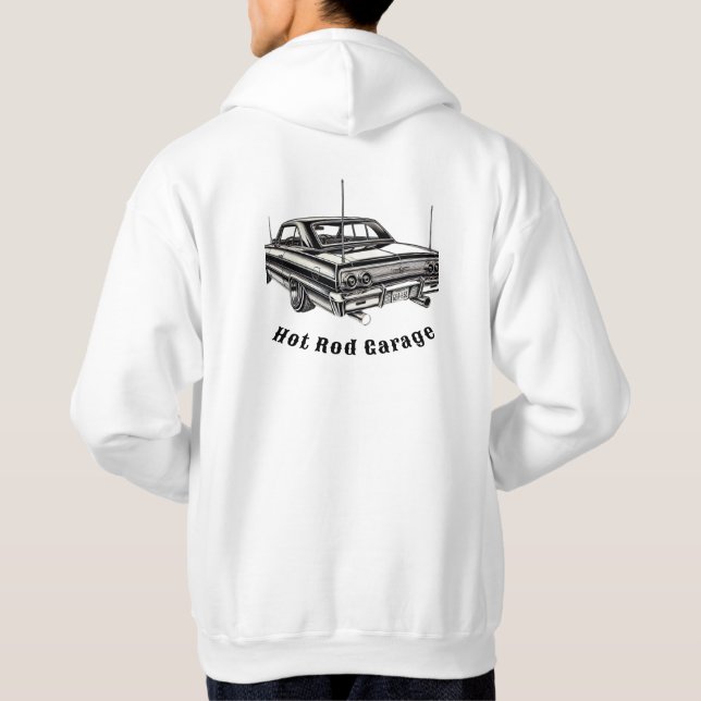 Frisierte Auto Garage Hoodie (Rückseite)