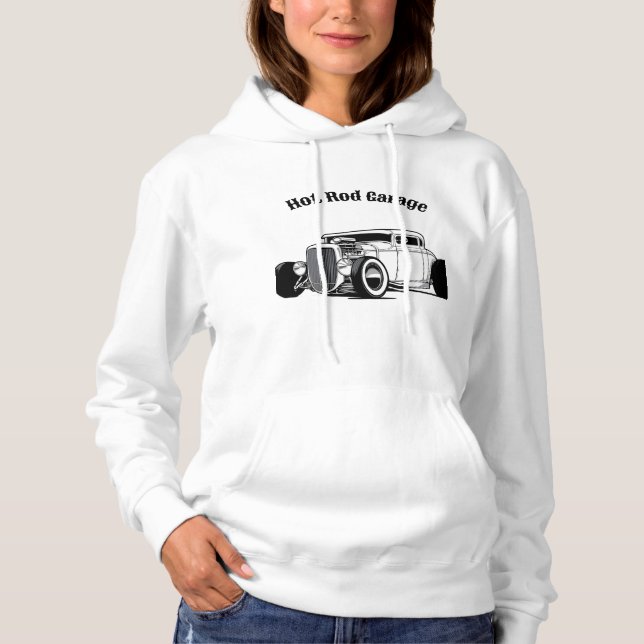 Frisierte Auto Garage Hoodie (Vorderseite)