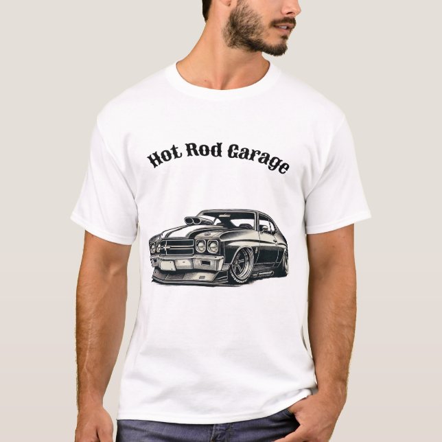 Frisierte Auto Garage T-Shirt (Vorderseite)