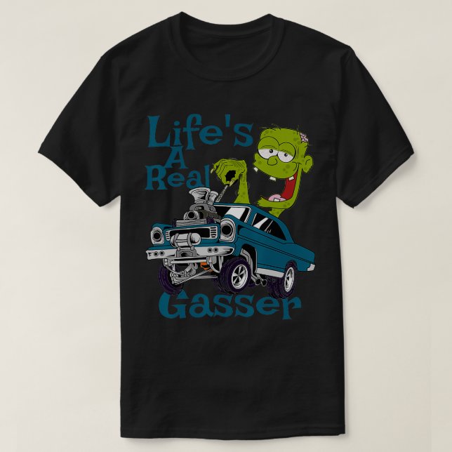 Frisierte Auto Gasser Outlaw Drag Racing Blown Str T-Shirt (Design vorne)