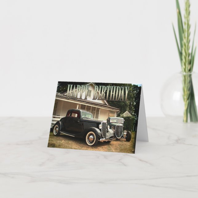 Frisierte Auto Geburtstagskarte Karte (Vorderseite)