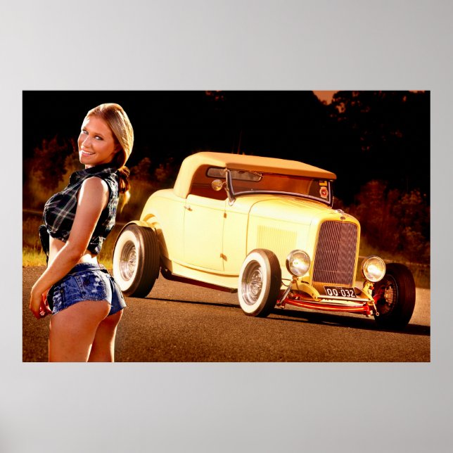Frisierte Auto Girl! Poster (Vorne)