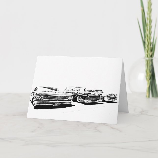 Frisierte Auto Grußkarte Dankeskarte (Vorderseite)