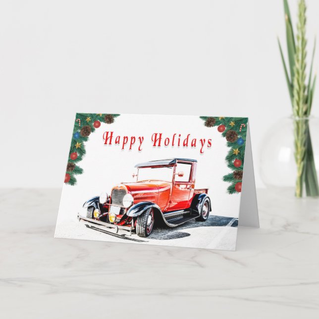 Frisierte Auto Holiday Card Karte (Vorderseite)