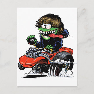 frisierte Auto Monster Postkarte