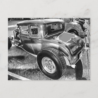 frisierte Auto Postkarte