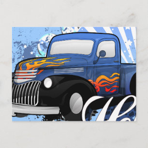 Frisierte Auto Postkarte
