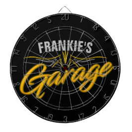 Frisierte Auto Retro Neon Style Biker Custom Garag Dartscheibe