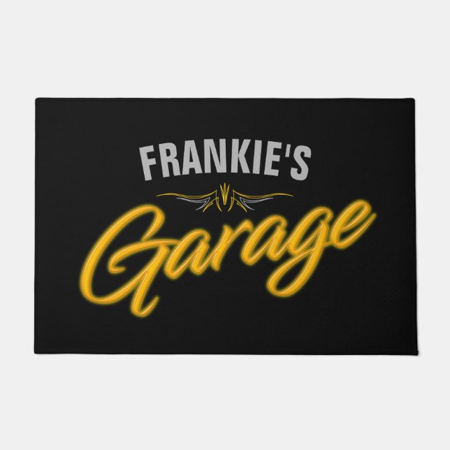 Frisierte Auto Retro Neon Style Biker Custom Garag Fußmatte (Vorderseite)