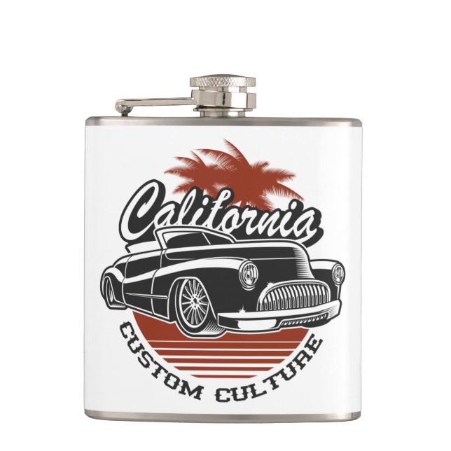 Frisierte Auto Stahlkolben Flachmann (Vorderseite)