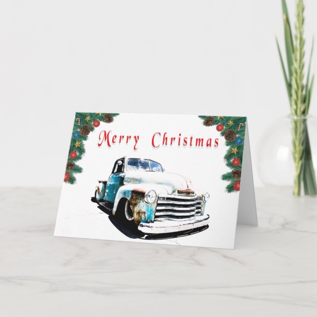 Frisierte Auto Weihnachtskarte Karte (Vorderseite)