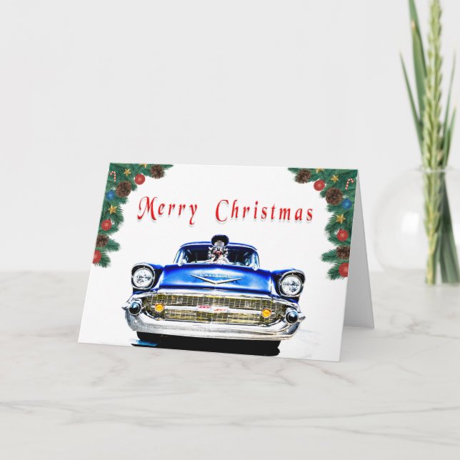 Frisierte Auto Weihnachtskarte Karte (Vorderseite)