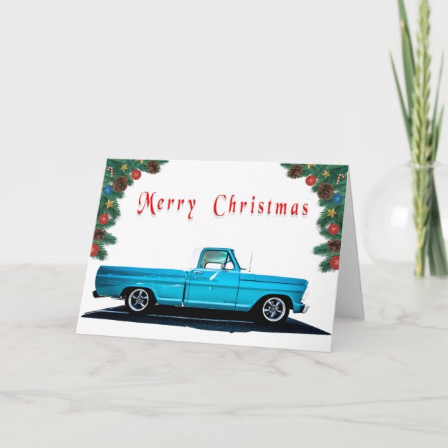 Frisierte Auto Weihnachtskarte Karte (Vorderseite)