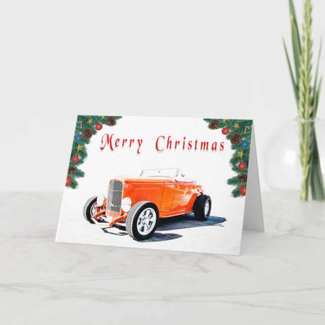 Frisierte Auto Weihnachtskarten Karte (Vorderseite)