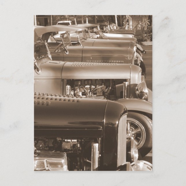 frisierte Autos Postkarte (Vorderseite)