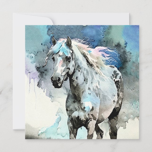 Frisky Appaloosa Mare Watercolour Feiertagskarte (Vorderseite)