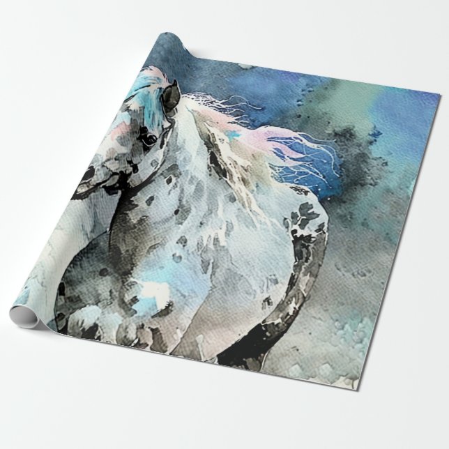 Frisky Appaloosa Mare Watercolour Geschenkpapier (Ungerollt)