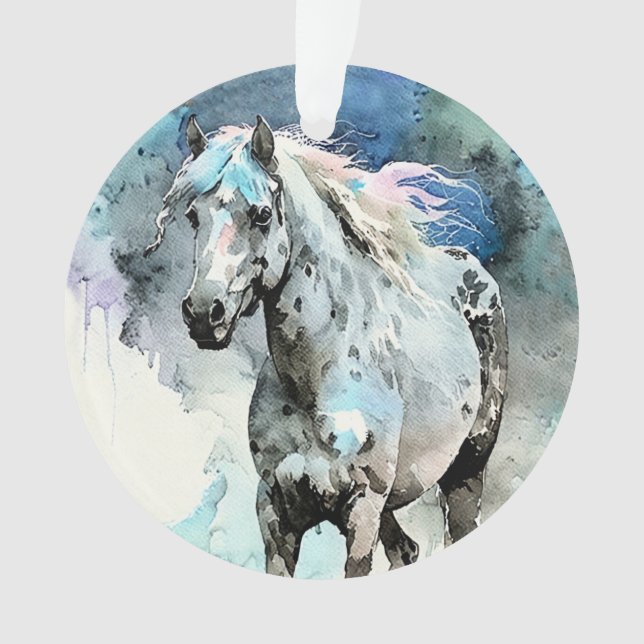 Frisky Appaloosa Mare Watercolour Ornament (Vorderseite)