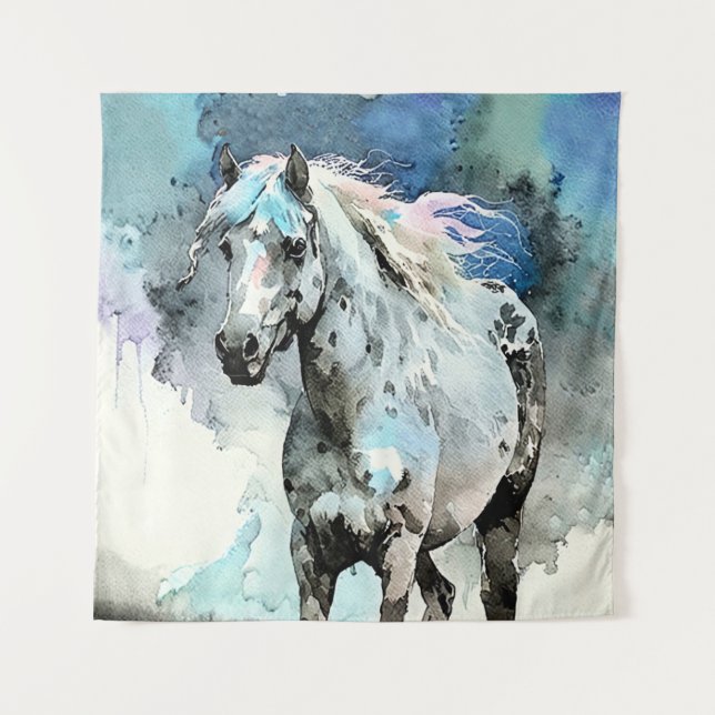 Frisky Appaloosa Mare Watercolour Wandteppich (Vorderseite)