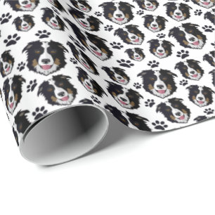 Frisky Scottish Border Collie Sheep Dog Puppy Geschenkpapier