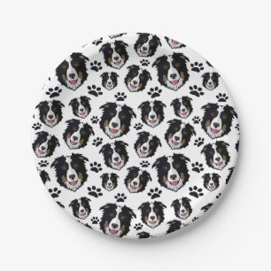 Frisky Scottish Border Collie Sheep Dog Puppy Pappteller