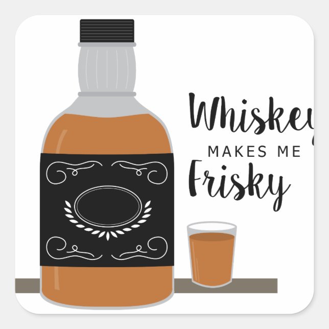 Frisky Whiskey Quadratischer Aufkleber (Vorderseite)